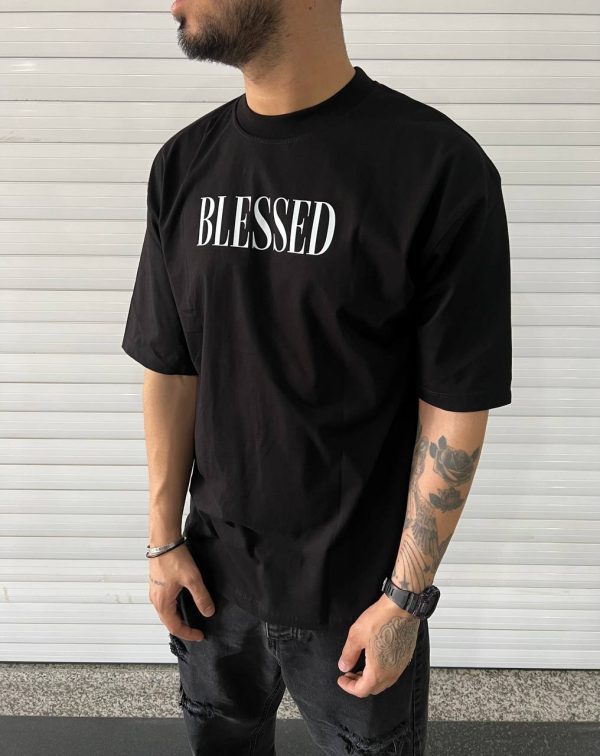 تیشرت BLESSED رنگ مشکی کد 1584