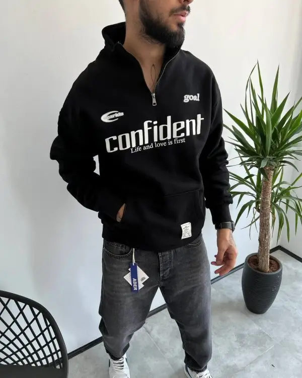 دورس نیم زیپ داخل کرک CONFIDENT رنگ مشکی کد 4037