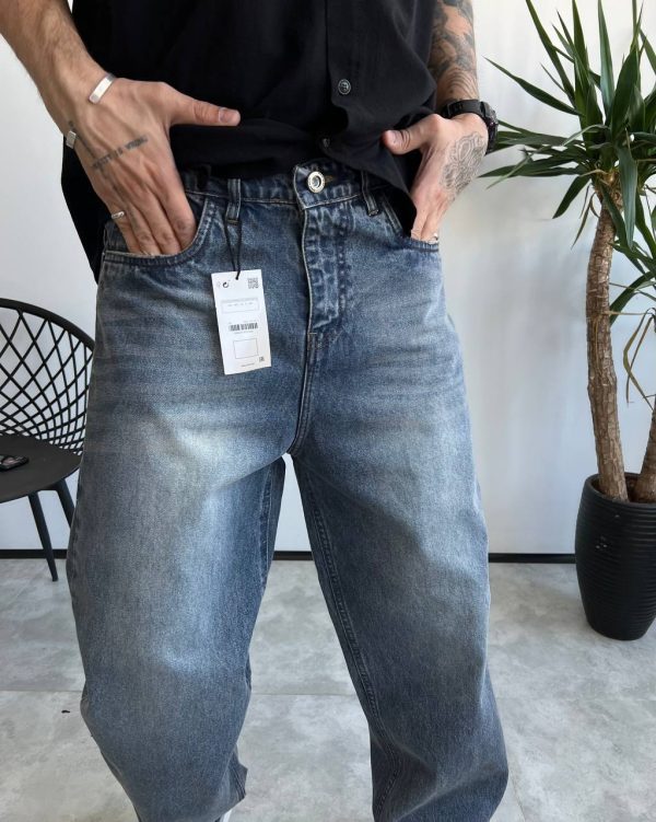 شلوار نیم بگ کثیفشور تیره ZARA کد 4651