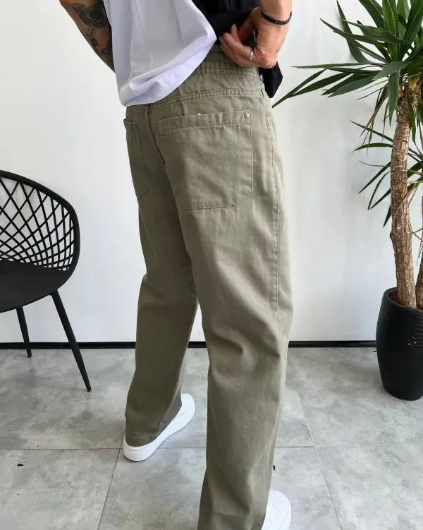 شلوار کتان بگ DENIM رنگ سبز پسته ای کد 5020