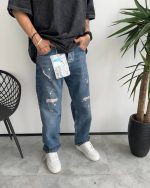 شلوار بگ استایل کثیفشور اسیدپاش Balenciaga