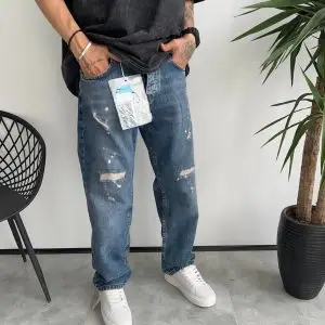 شلوار بگ استایل کثیفشور اسیدپاش Balenciaga