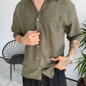 پیراهن پارچه کرسپو PRADA رنگ سبز کد 5172