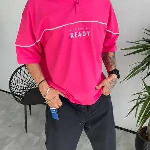 تیشرت یقه دار گلدوزی READY