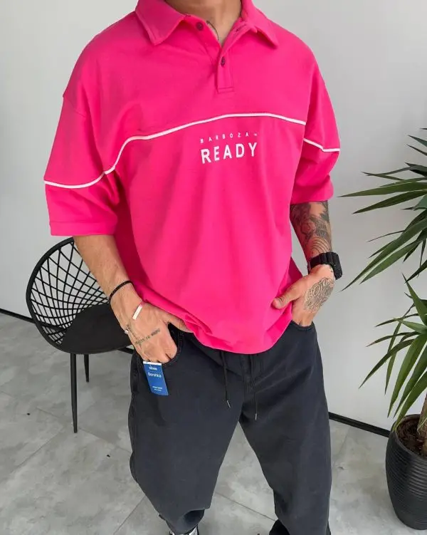 تیشرت یقه دار گلدوزی READY