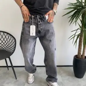 شلوار بگ استایل طوسی زخمی Rag&bone کد 5249