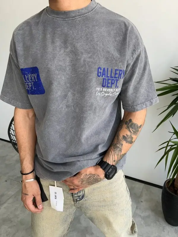 تیشرت سنگشور باکسی GALLERY dept رنگ مدادی کد 5303