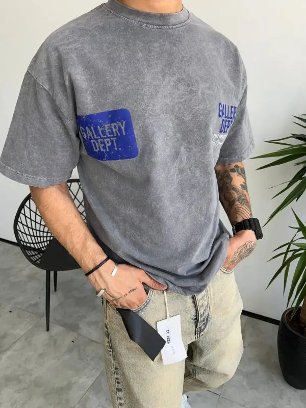 تیشرت سنگشور باکسی GALLERY dept رنگ مدادی کد 5303
