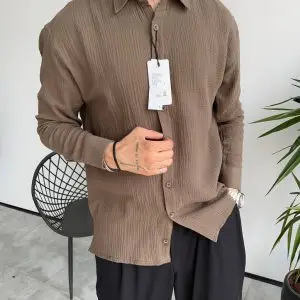 پیراهن آستین بلند لینن دبل فیس