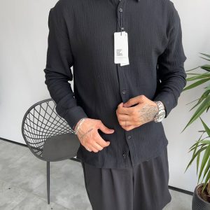 پیراهن آستین بلند لینن دبل فیس