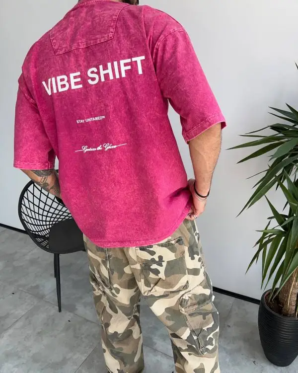 تیشرت سنگشور VIBE SHIFT رنگ دیپ پینک کد 5364