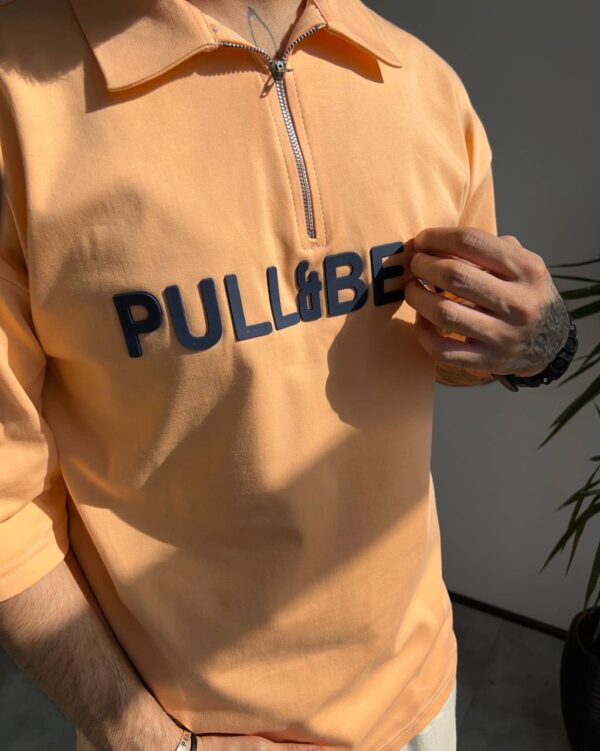 تیشرت یقه دار PULL&BEAR رنگ نارنجی کد 5379