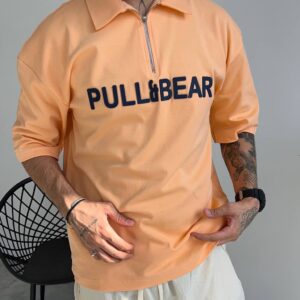 تیشرت یقه دار PULL&BEAR رنگ نارنجی کد 5379