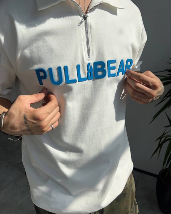 تیشرت یقه دار PULL&BEAR رنگ سفیدکد 5381