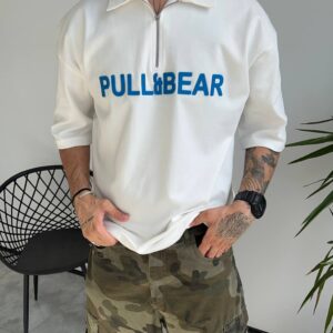تیشرت یقه دار PULL&BEAR رنگ سفیدکد 5381