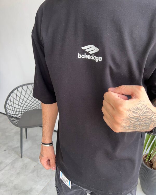 تیشرت یقه گرد چاپی Balenciaga رنگ مشکی کد 5383