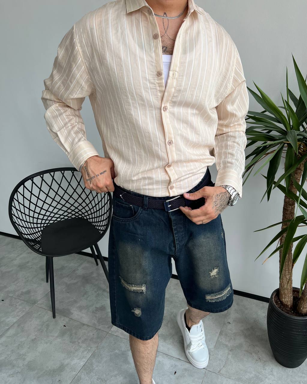 photo_2025-07-30_17-27-24 پیراهن مردانه راه راه رنگ نباتی خط سفید کد 5516