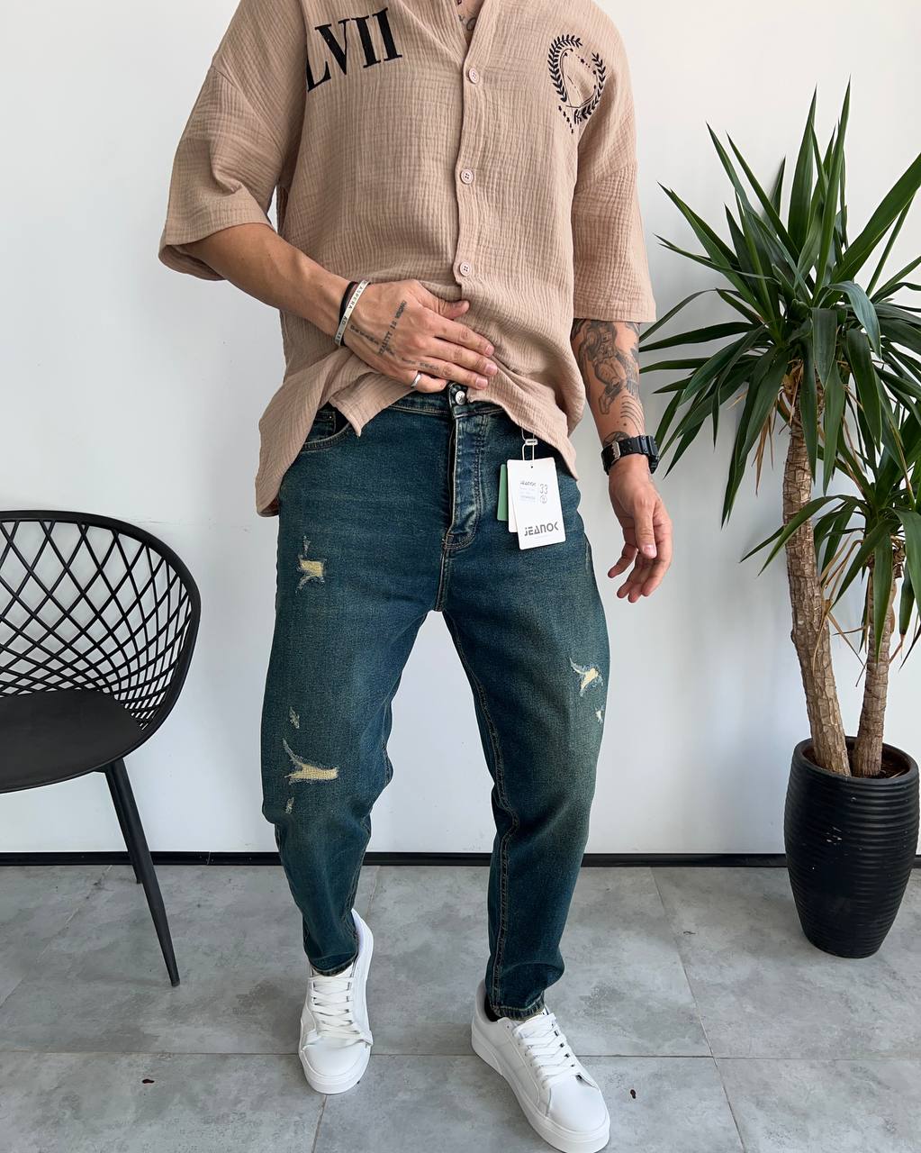 photo_2025-10-31_18-43-37 شلوار اسلیم فيت آبي تيره تینت سبز زاپدار کد 5873