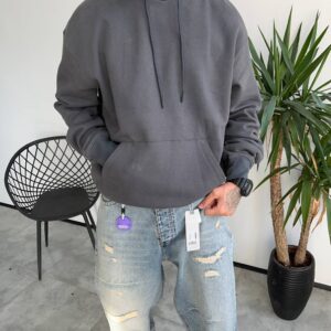 هودی بیسیک رنگ طوسی تیره کد 5878