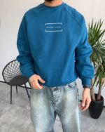 دورس یقه گرد رگلان مردانه رنگ کلهغازی با چاپ DO IT BETTER و پارچه داخل کرک