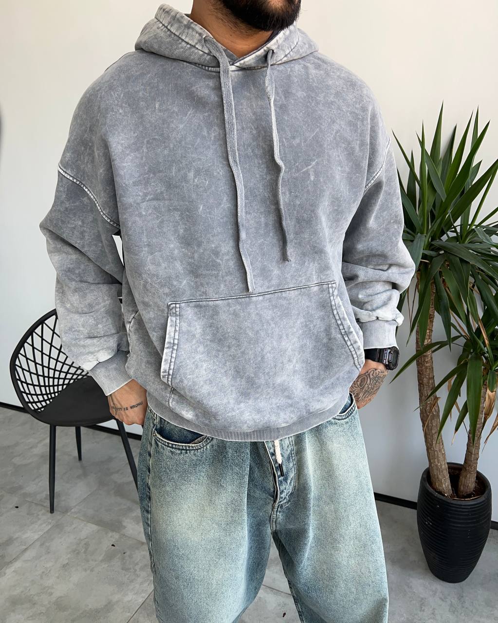 photo_3_2025-10-26_19-10-16 هودی سنگشور طوسی روشن مردانه با قواره لش و کلاه آزاد استردار