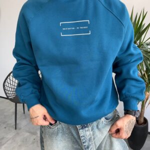 دورس یقه گرد رگلان مردانه رنگ کله‌غازی با چاپی و پارچه داخل کرک