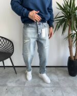 شلوار استریت فیت یخی زاپدار