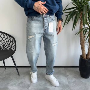 شلوار استریت فیت یخی زاپدار