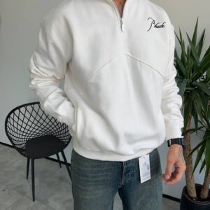 دورس نیم زیپ سفید مردانه