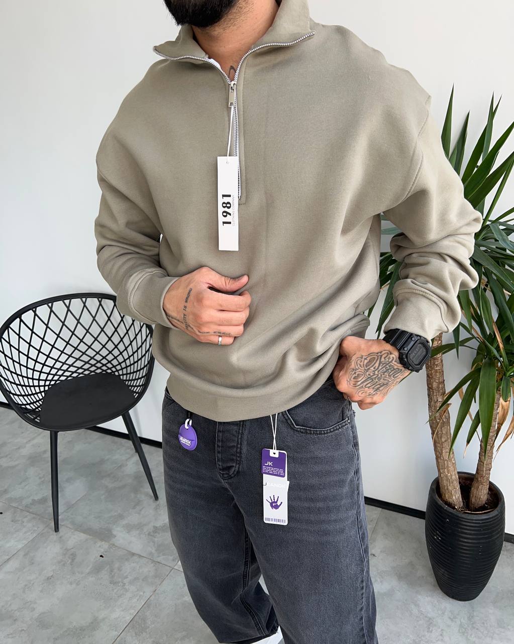 photo_2025-11-03_17-17-43 بولیز دورس نیم زیپ رنگ خاکی کد 5883