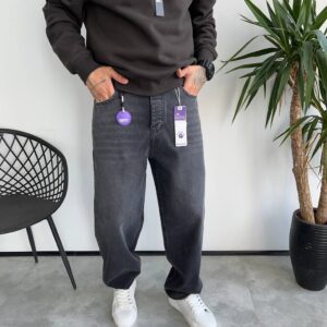 شلوار بگ ذغالي ساده  کد 5894