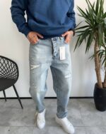 شلوار استریت فیت یخی زاپدار