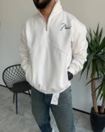 دورس نیم زیپ سفید مردانه