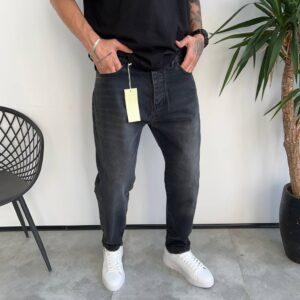 شلوار مام فیت ذغالي ساده MODERN کد 5944